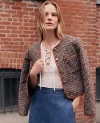 Ann Taylor Petite Weekend Collection Tweed Crew Neck Jacket In Multi