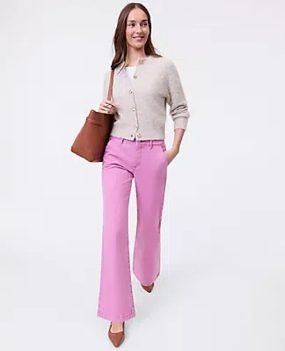 Ann Taylor Petite Weekend Collection Wide-leg Jean In Pink