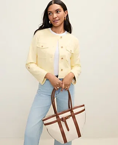 Ann Taylor Petite Weekend Crew Neck Jacket In Yellow