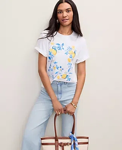 Ann Taylor Petite Weekend Floral Graphic Tee In Multi