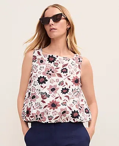 Ann Taylor Petite Weekend Floral Tank Top In Black