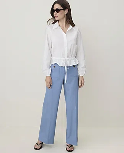 Ann Taylor Petite Weekend Patch Pocket Pant In Sea Haze
