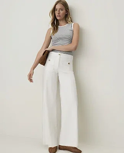 Ann Taylor Petite Weekend Patch Pocket Pant In Winter White