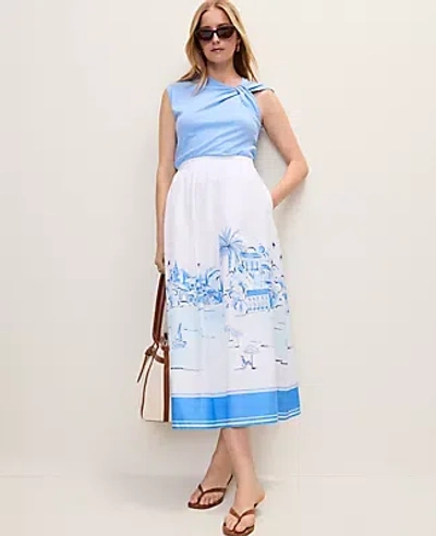 Ann Taylor Petite Weekend Printed Full Midi Skirt