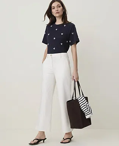 Ann Taylor Petite Weekend Straight Ankle Pant In Winter White