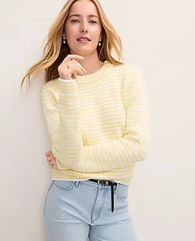 Ann Taylor Petite Weekend Striped Crew Neck Sweater