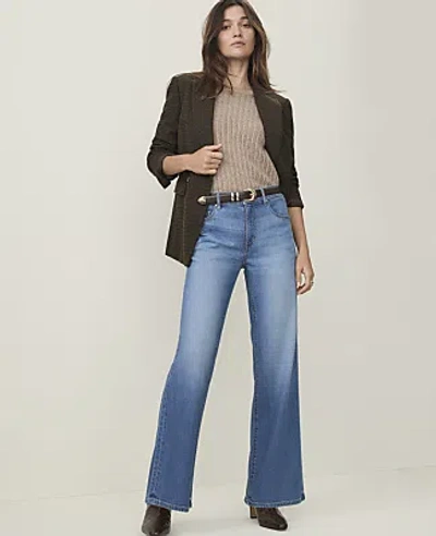 Ann Taylor Petite Weekend Wide-leg Jean In Luxe Medium Wash
