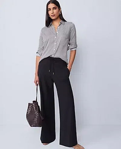 Ann Taylor Petite Wide-leg Jogger Pant In Black