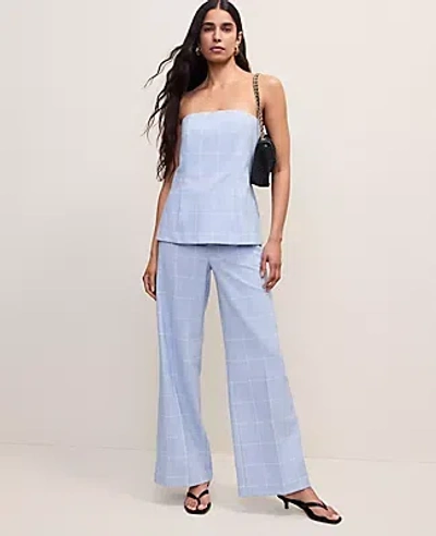 Ann Taylor Petite Windowpane Strapless Top