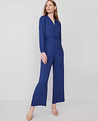Ann Taylor Petite Wrap Jumpsuit In Calm Shores