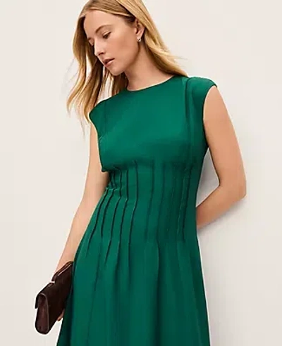 Ann Taylor Pintuck Flare Midi Dress