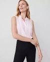 Ann Taylor Pintucked Button Shell Top In Pink Ribbon