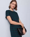 Ann Taylor Plaid Belted Sheath Dress In Multi