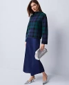 Ann Taylor Plaid Mock Neck Sweater In Green