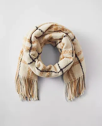 Ann Taylor Plaid Scarf In Cafe Au Lait