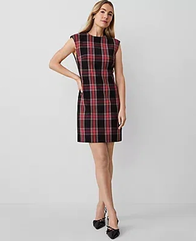 Ann Taylor Plaid Shift Dress In Black