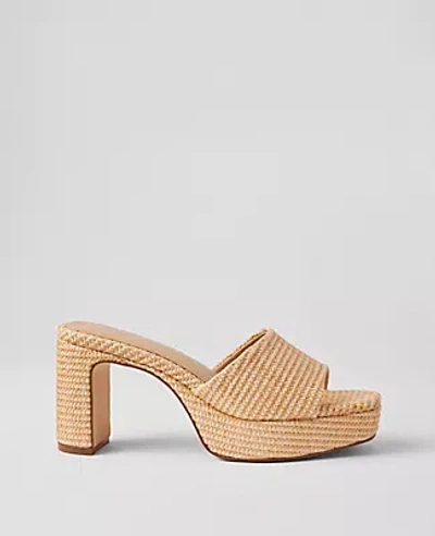 Ann Taylor Platform Mule Sandals In Natural