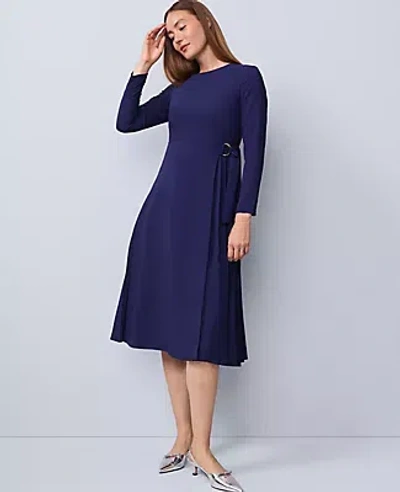 Ann Taylor Pleated Crepe Flare Dress