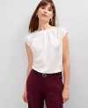 Ann Taylor Pleated Crew Neck Top