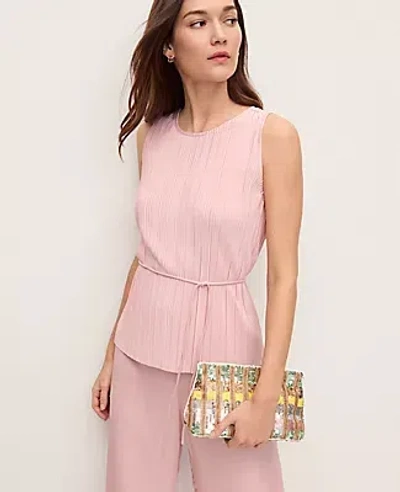 Ann Taylor Pleated Halter Top In Pink
