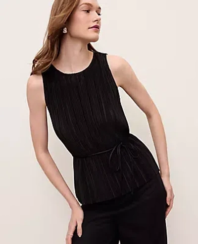 Ann Taylor Pleated Halter Top In Black