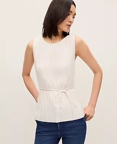 Ann Taylor Pleated Halter Top In White