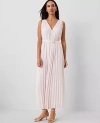 Ann Taylor Pleated Maxi Swing Dress In Pale Peony