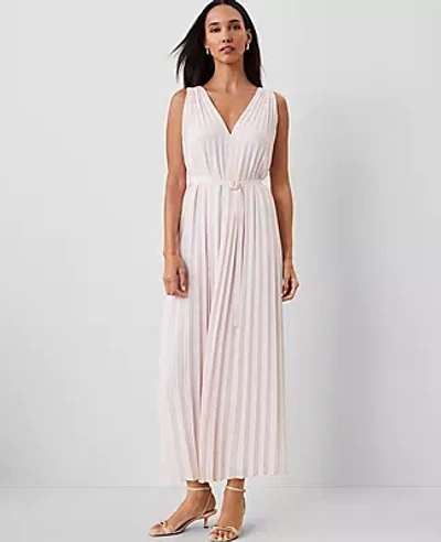 Ann Taylor Pleated Maxi Swing Dress In Pale Peony