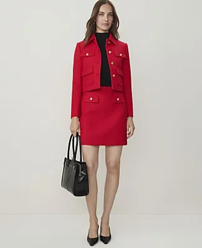 Ann Taylor Pocket A-line Skirt In Bright Poppy