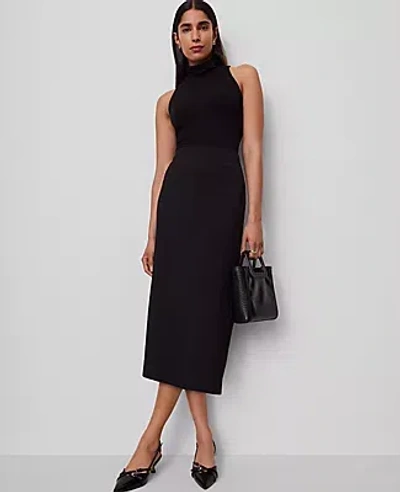 Ann Taylor Pocket Midi Skirt In Black