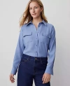 Ann Taylor Pocket Shirt In Colony Blue