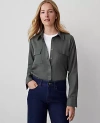 Ann Taylor Pocket Shirt In Dried Cilantro