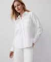 Ann Taylor Pocket Shirt In White