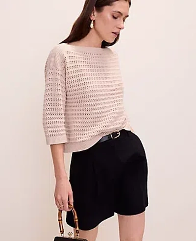Ann Taylor Pointelle Boatneck Sweater