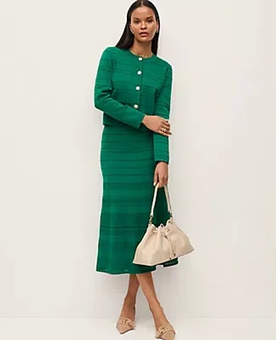 Ann Taylor Pointelle Mixed Stitch Skirt In Green