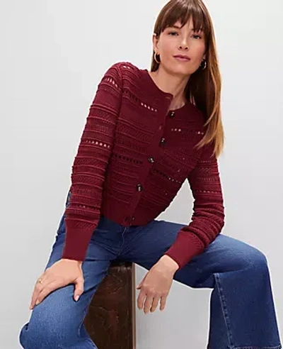 Ann Taylor Pointelle Textured Cardigan
