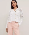Ann Taylor Pointelle Textured Cardigan In White