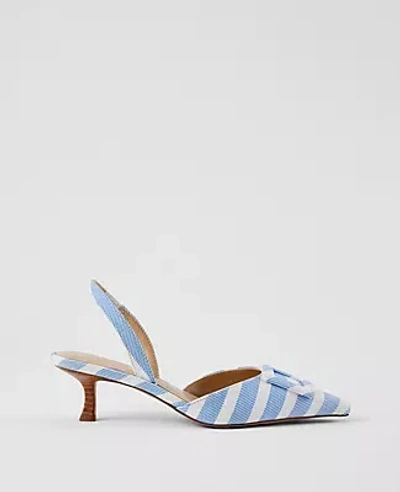 Ann Taylor Pointy Toe Buckle Slingback Pumps In Zephyr Blue