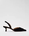 Ann Taylor Pointy Toe Buckle Suede Slingback Pumps In Black
