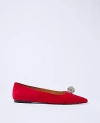 Ann Taylor Pointy Toe Embellished Suede Flat