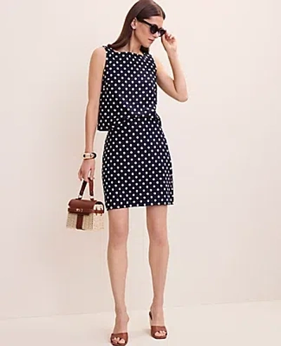 Ann Taylor Polka Dot A-line Skirt In Black