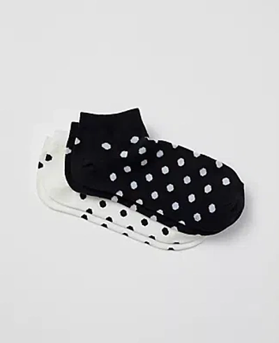 Ann Taylor Polka Dot Ankle Sock Set In Black