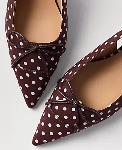 Ann Taylor Polka Dot Kitten Heel Pump In Brown