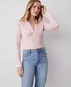 Ann Taylor Polo Popover Top In Berry Mousse