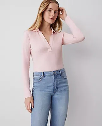 Ann Taylor Polo Popover Top In Berry Mousse