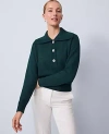 Ann Taylor Polo Sweater In Green