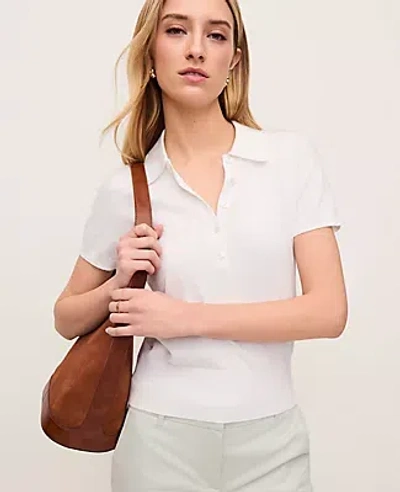 Ann Taylor Polo Sweater In White