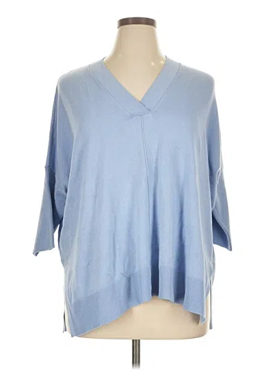 Pre-owned Ann Taylor Poncho In Blue