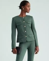 Ann Taylor Ponte Crew Neck Jacket In Dried Cilantro