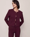 Ann Taylor Ponte Crew Neck Jacket In Purple